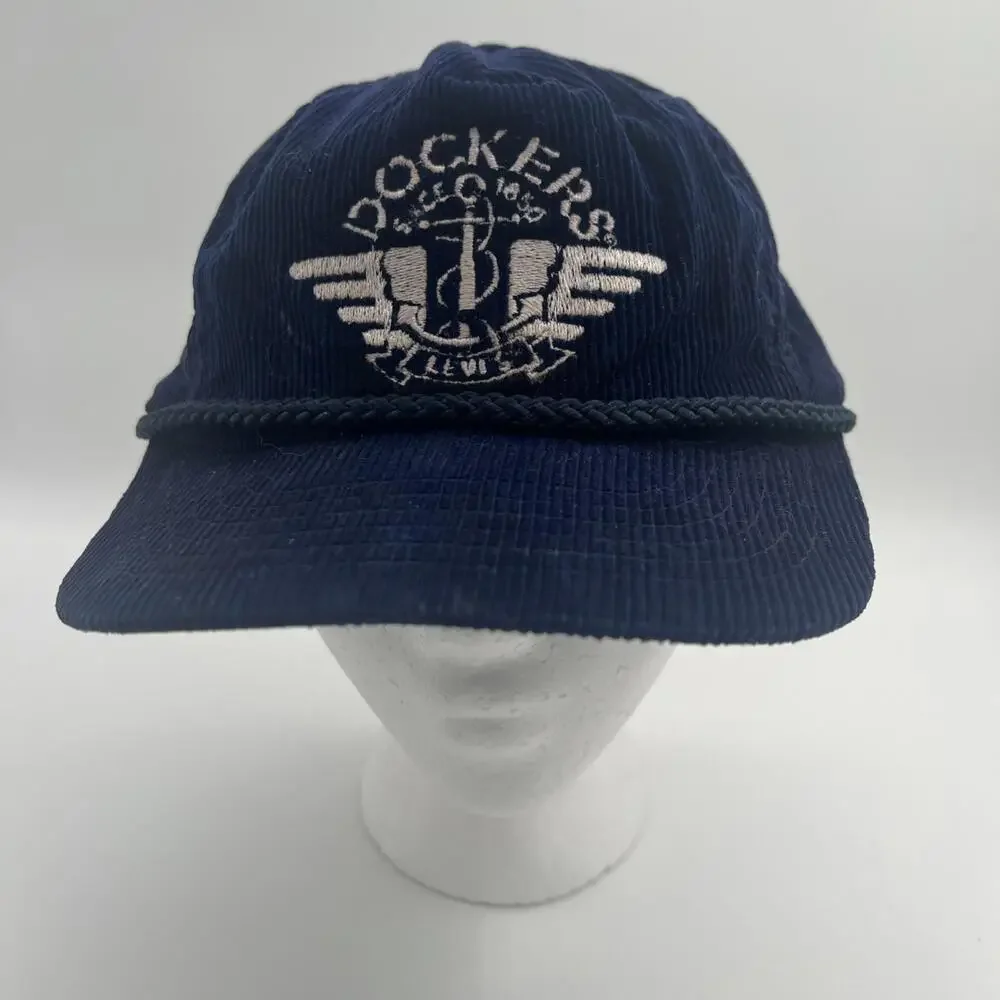Vintage 1980s-90s Dockers Levi’s Corduroy Adjustable Strapback Hat Cap One‎ Size